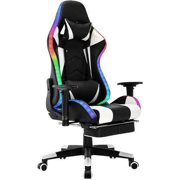 Advwin LED Gaming Office Chair with Footrest