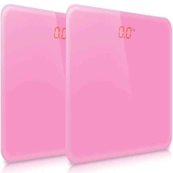 SOGA 2x 180kg Digital Fitness Weight Bathroom Gym Body Glass LCD Electronic Scales Pink