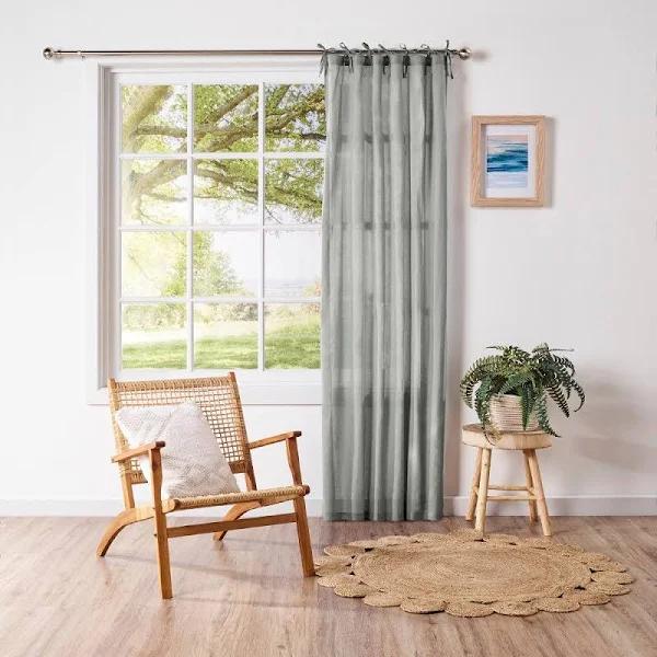 Mode Home Coastal Tie Top Sheer Curtain