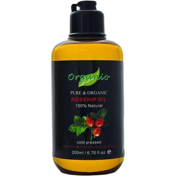 Organic Rosehip Oil Cold Pressed 100% Pure Natural Virgin Rose Hip Face, Skin Oil - 200ml Without Pump