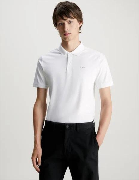 Calvin Klein Smooth Slim Short Sleeve Polo White XS Man