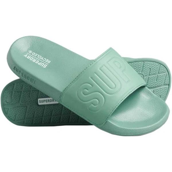 Superdry Code Core Pool Slides Granite Green S