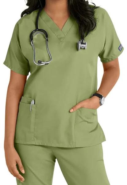 Cherokee Workwear Scrubs Women's Three Pocket Top - M - Sage Green