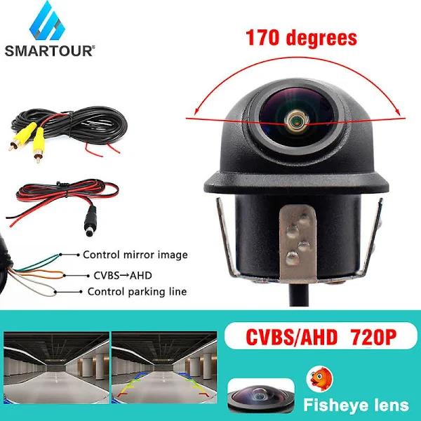 AHD 2K CCD 180 Degree Fisheye Lens Car Rear Side Front View Camera Wide Angle Reversing Backup Camera Night Vision Waterproof CVBS AHD 720P