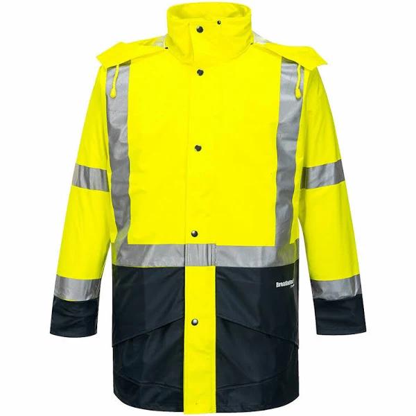 Huski K8104 Farmers Hi-Vis Jacket, Yellow/Navy / XS