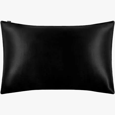 LILYSILK 22 Momme Mulberry Silk Pillowcase Black Australia Hypoallergenic Safe and Non Toxic King (50 x 90cm)