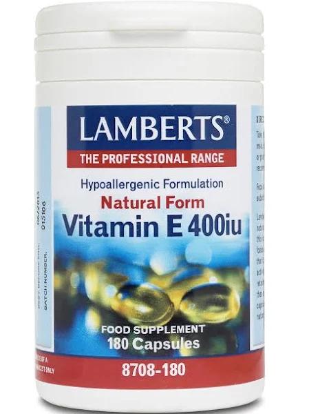 Lamberts Natural Vitamin E 400IU, 180 Capsules