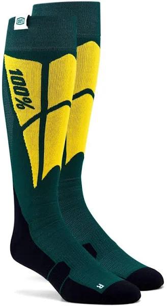 100 Percent Hi Side Performance Moto Socks Green