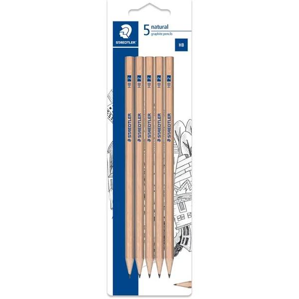 Staedtler Natural Graphite Pencil HB 5 Pack