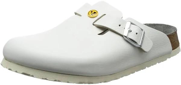 Birkenstock Boston ESD Natural Leather Narrow Fit 5.5 Women - Shoes Birkenstock - White - 61378-5.5 - Size: 5.5