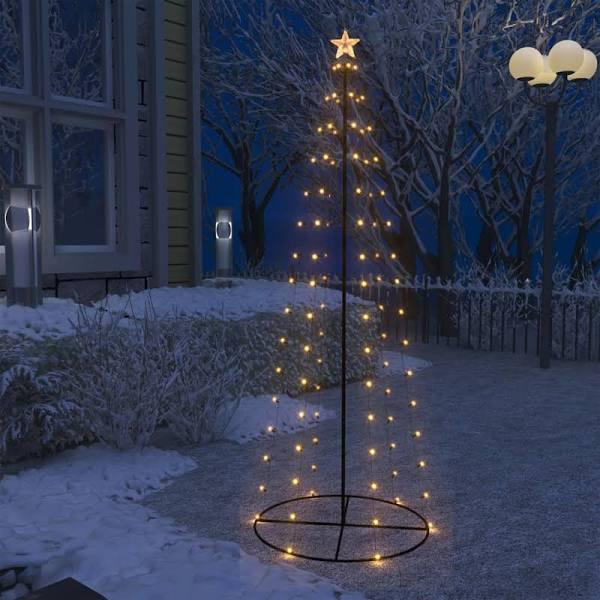 vidaXL Christmas Cone Tree 100 Warm White LEDs Decoration 70×180 cm