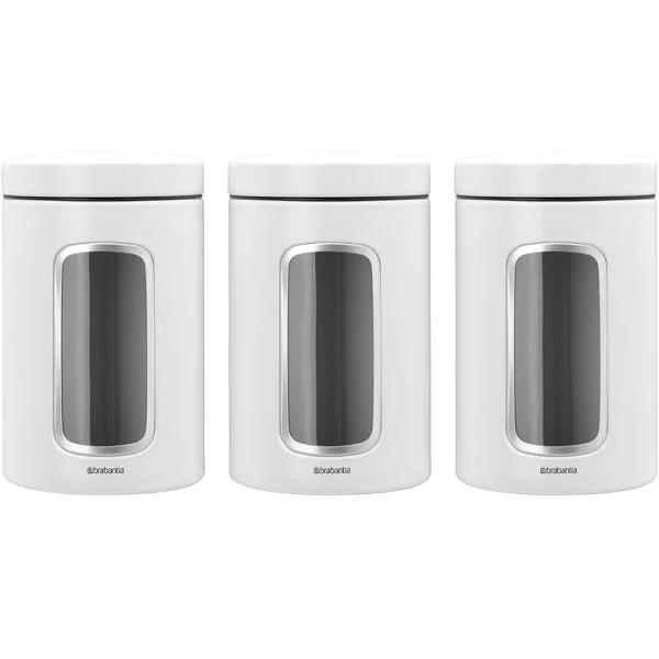 Brabantia Window Canister 1.4L Set of 3 White