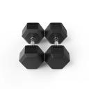 25kg Reeplex Rubber Hex Dumbbell Pair