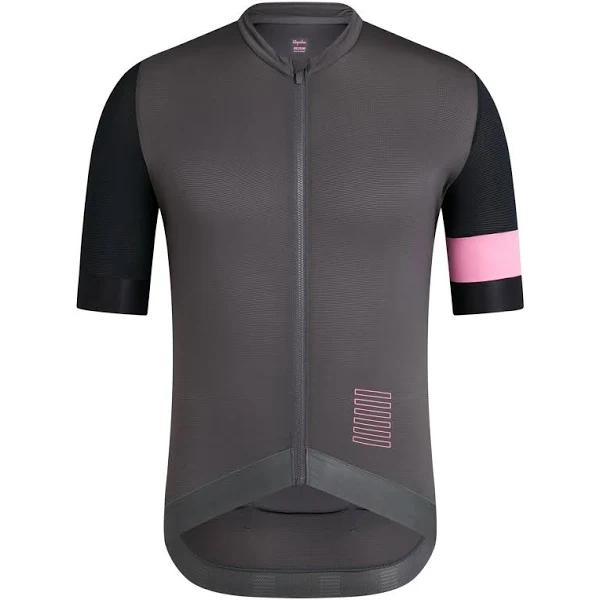 Rapha Mens Pro Team Training Jersey, Grey/Black/Pink / X-Large