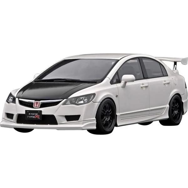 1:18 Honda Civic (FD2) Type R -- White w/Carbon Bonnet -- Ignition Model IG2827