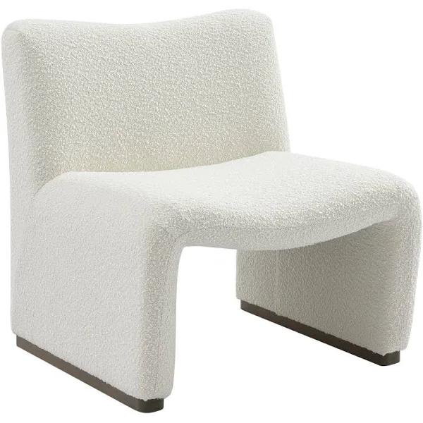 Beau Boucle Fabric Occasional Chair, White