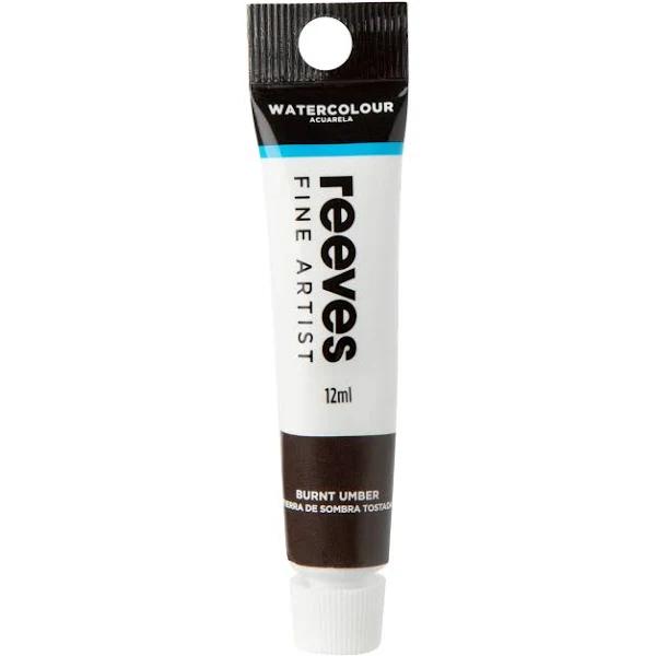 Reeves Fine Artist Watercolour Paint 12ml - Burnt Umber