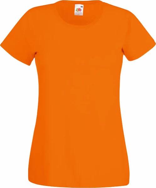 Fruit of The Loom Ladies/Womens Lady-Fit Valueweight Short Sleeve T-Shirt (Pack of 5) Orange 2XL