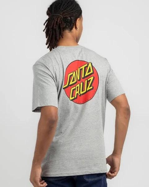 Santa Cruz Men's Classic Dot Chest T-Shirt in Grey Marle | Size Large