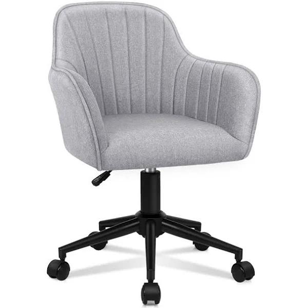 ALFORDSON Office Chair Fabric Armchair Alvis Light Grey - AfterPay & zipPay Available