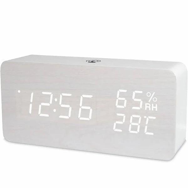 TODO Digital LED Alarm Clock w/ Temperature Display + Control App - White