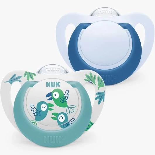 NUK Star Silicone Soother 6-18m Boy 2pk