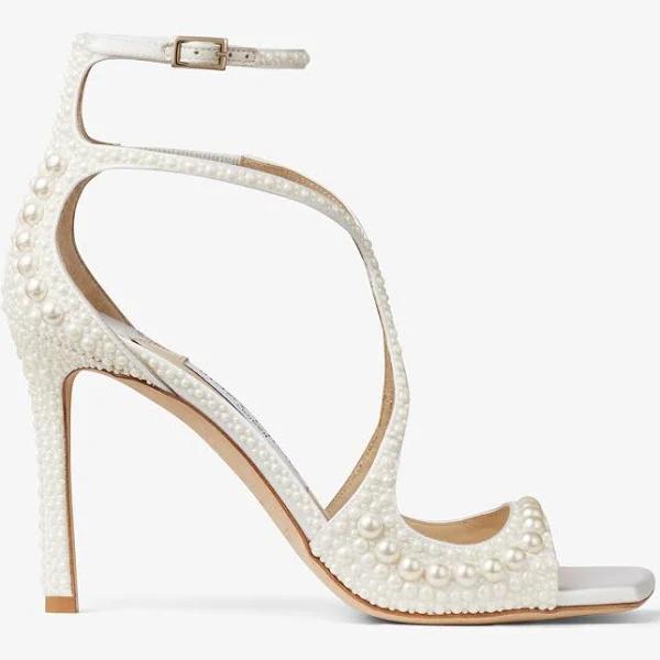 Jimmy Choo Azia 95 Embellished Sandals - White - 40