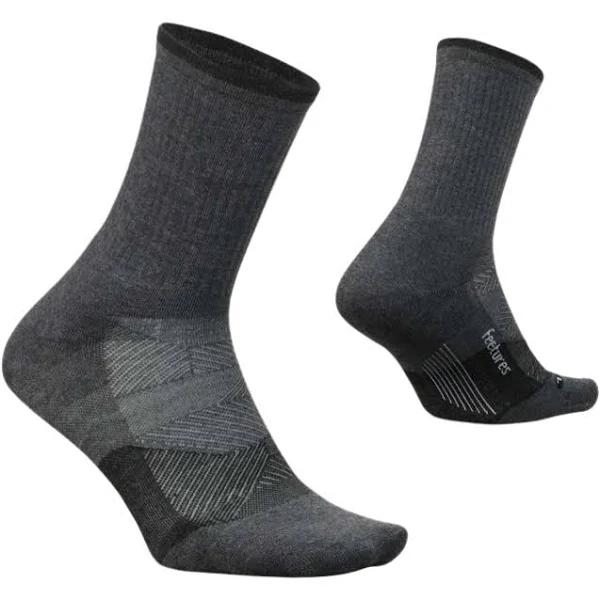 Feetures Trail Max Cushion Mini Crew Socks Gray / XLarge