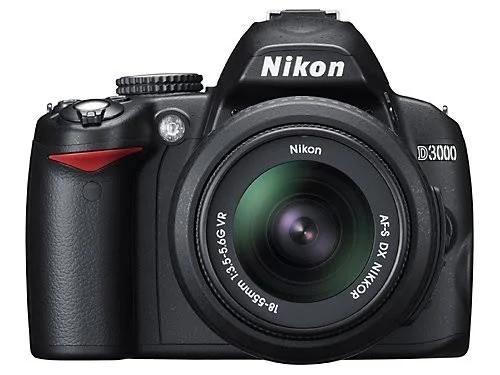 Nikon D3000 10.2MP Digital SLR Camera With 18-55mm f/3.5-5.6G AF-S DX VR Nikkor Zoom Lens