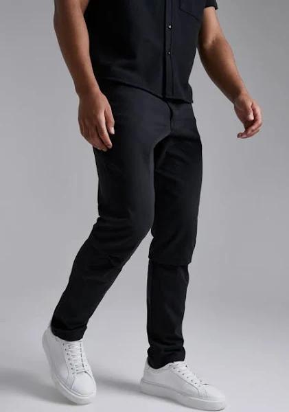 Mens Black Tall Slim Fit Chino Trousers