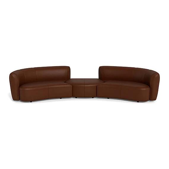 Lune Leather Modular Sofa Cocoa by Freedom, 100% Leather FF