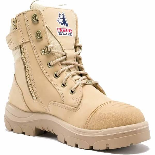 Steel Blue Southern Cross Zip Safety Boot 312661, Sand / 8