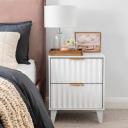 Groove Furniture Airlie 2-Drawer Bedside Table, White