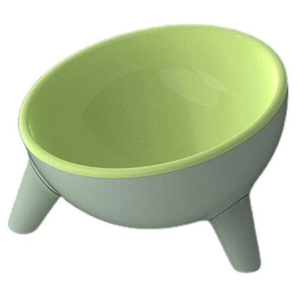 Raised Cat Bowl Pet Feeder Pet Bowl Elevated Dog Bowls 15° Tilted Pet Water Bowl - Single Bowl / Moff Green