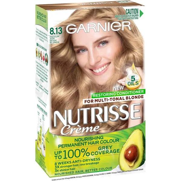 Garnier Nutrisse 8.13 Medium Ash Beige Blonde Hair Colour