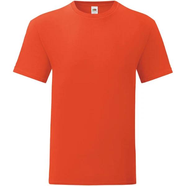 Fruit of The Loom Mens Iconic T-Shirt Flame Orange S