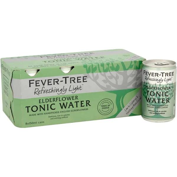 Fever Tree Light Elderflower Tonic Water Cans 8 x 150ml