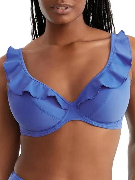 Freya Jewel Cove High Apex Bikini Top Plain Azure