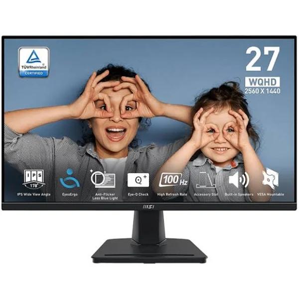 MSI Pro MP275Q 27" WQHD IPS 100Hz 1ms EyesErgo Business Monitor