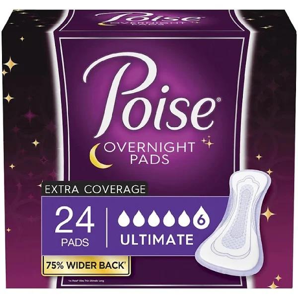 Poise Overnight Incontinence Pads, Ultimate Absorbency