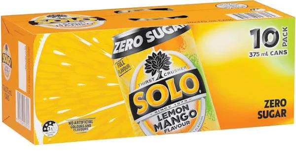 Solo Lemon Mango Zero Sugar Soft Drink Can 375ml