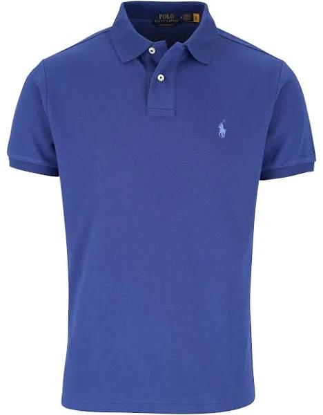 Polo Ralph Lauren Custom Slim Fit Mesh Polo Shirt Beach Royal M