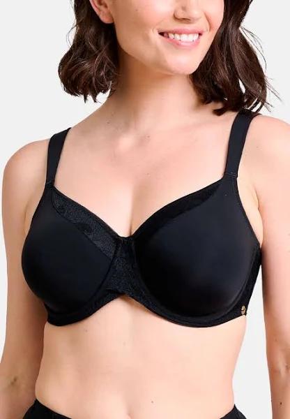 Sans Complexe Perfect Shape Wide Strap Underwired Minimiser Bra - Black - 16F Black