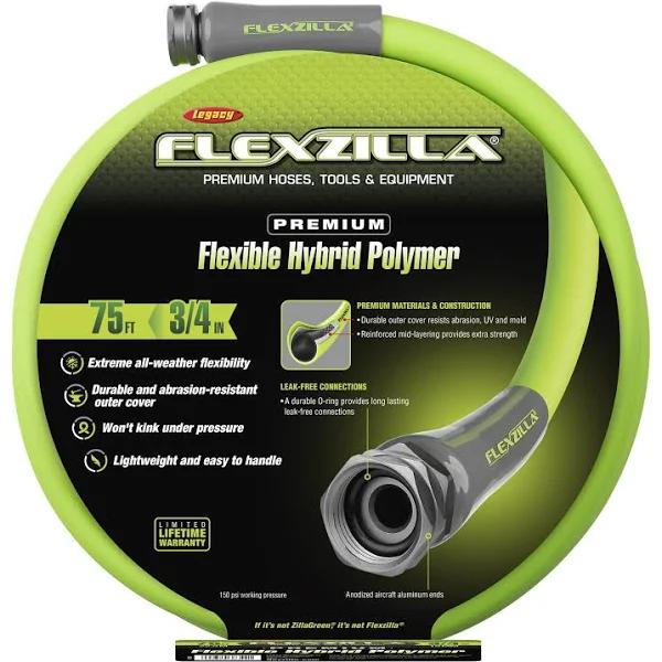 Flexzilla Garden Hose, 3/4 in. x 75 ft., Heavy Duty, Lightweight, Drinking Water Safe - HFZG675YW