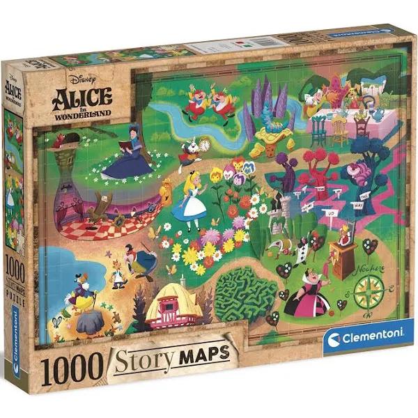 Clementoni Puzzle Alice in Wonderland Story Maps 1000 Pieces