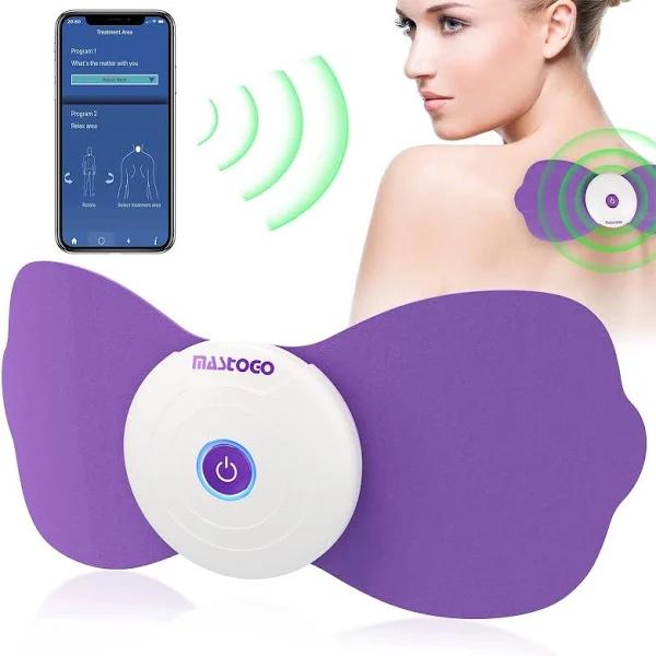 MASTOGO Wireless Tens & EMS Unit Back Pain Relief Massager - App Controlled Bluetooth EMS Muscle Stimulator Machine for Back Shoulder Leg Neck Pain