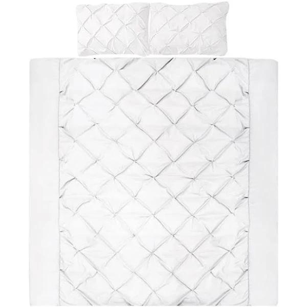 Giselle Bedding Super King Size Quilt Cover Set - White