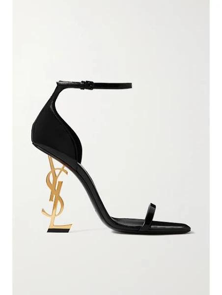 Saint Laurent Opyum Sandals in Patent Leather - Black - Women - 37