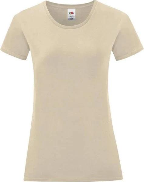 Fruit of The Loom Womens/Ladies Iconic T-Shirt Natural S Combed Ringspun Cotton Womens T-Shirt