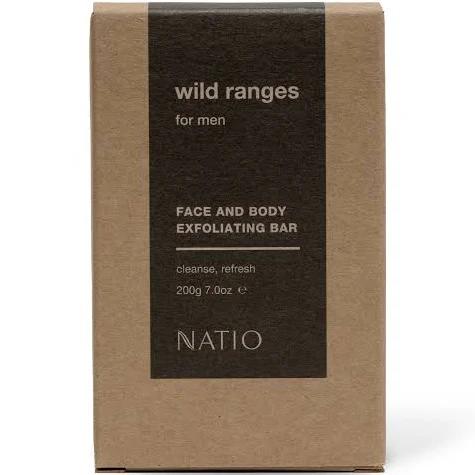 Natio Wild Ranges for Men Face and Body Exfoliating Bar 200g